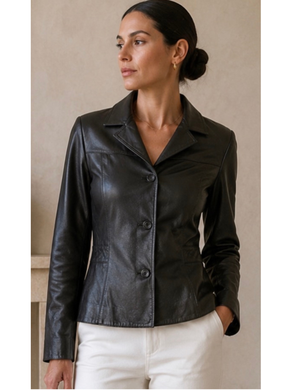 Wilsons Leather Maxima Leather Jacket Black Size M Moto Chic
